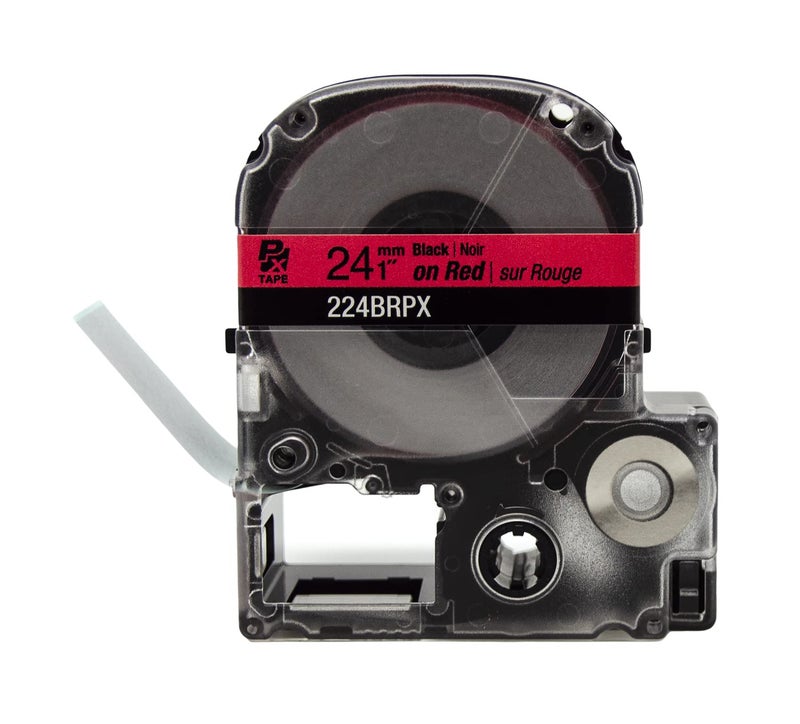 LABELWORKS Epson LABELWORKS 224BRPX PET (Polyester) Tape Cartridge - Black on Red Label Maker Tape - 1"" (24MM) Wide  30' - Image 2